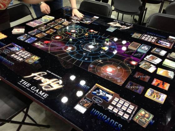 Gale Force Nine showing off with a custom table for the game.
