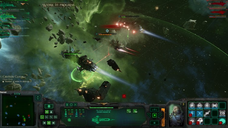 Caught in a crossfire between two Imperial Cruisers, the Chaos ship doesn't stand much chance.