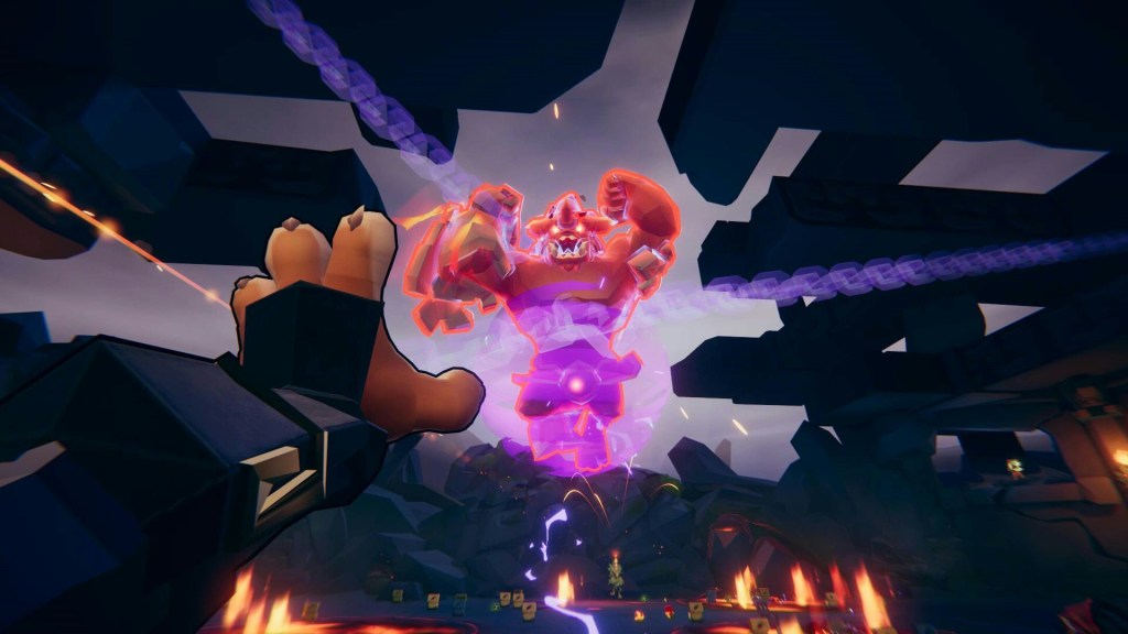 Fighting Lu Wu in Gunfire Reborn.