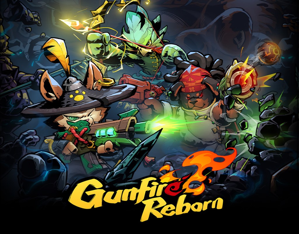 Gunfire Reborn cover image depicting three of the main heroes