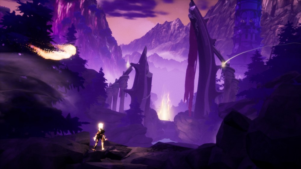 A screenshot of Strayed Lights taken for the review, showing a beautiful landscape.