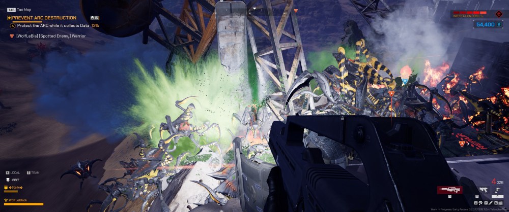 Attempting to hold out against a horde of bugs in Starship Troopers: Extermination