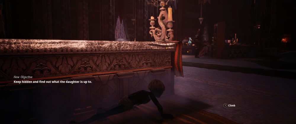 Gollum sneaks through a room of Orcs